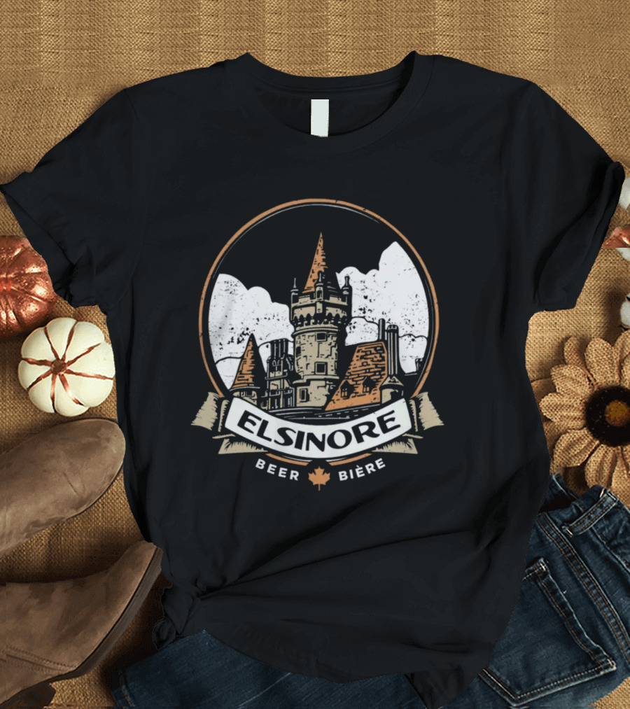 Elsinore Beer Strange Brew Castle with Maple Leaf Biere T-Shirt