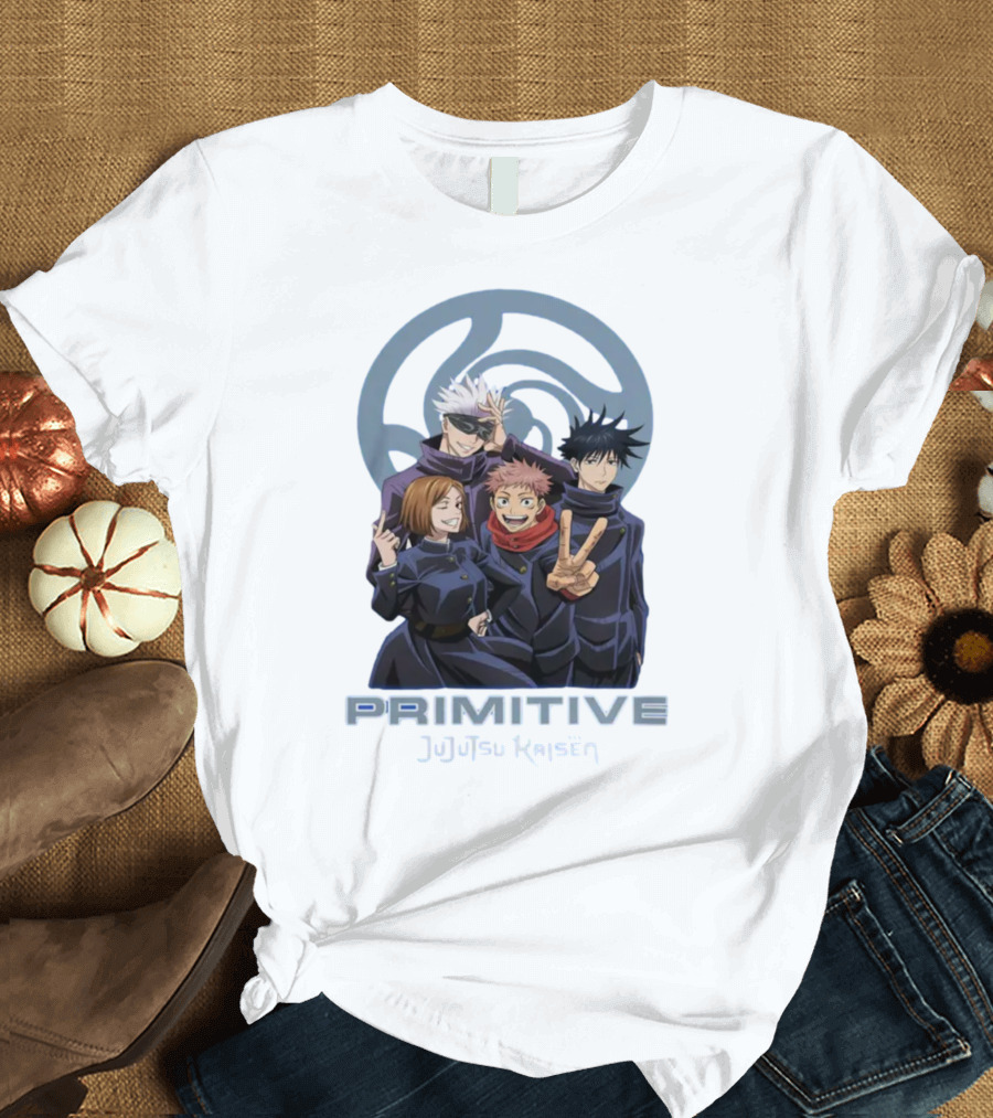 Primitive Jujutsu Kaisen Characters Group Pose T-Shirt