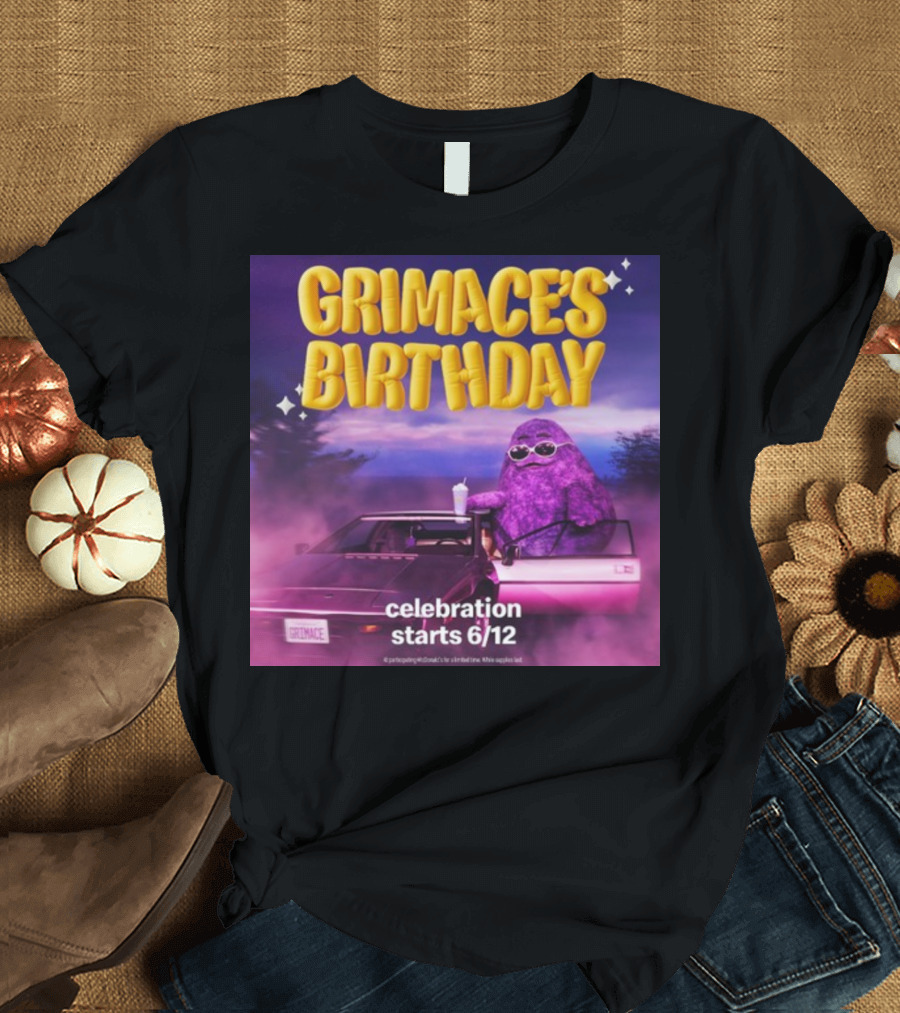 Grimace's Birthday Celebration Starts 6/12 with Car and Milkshake T-Shirt