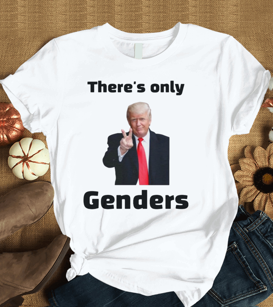 Survivorspencer There's Only 2 Genders Donald Trump Peace Sign T-Shirt