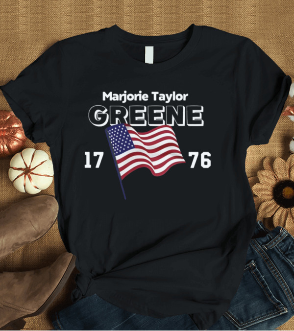 T-Shirt: Marjorie Taylor Greene 1776 USA American Flag T-Shirt Marjorie Taylor Greene 1776 USA American Flag T-Shirt