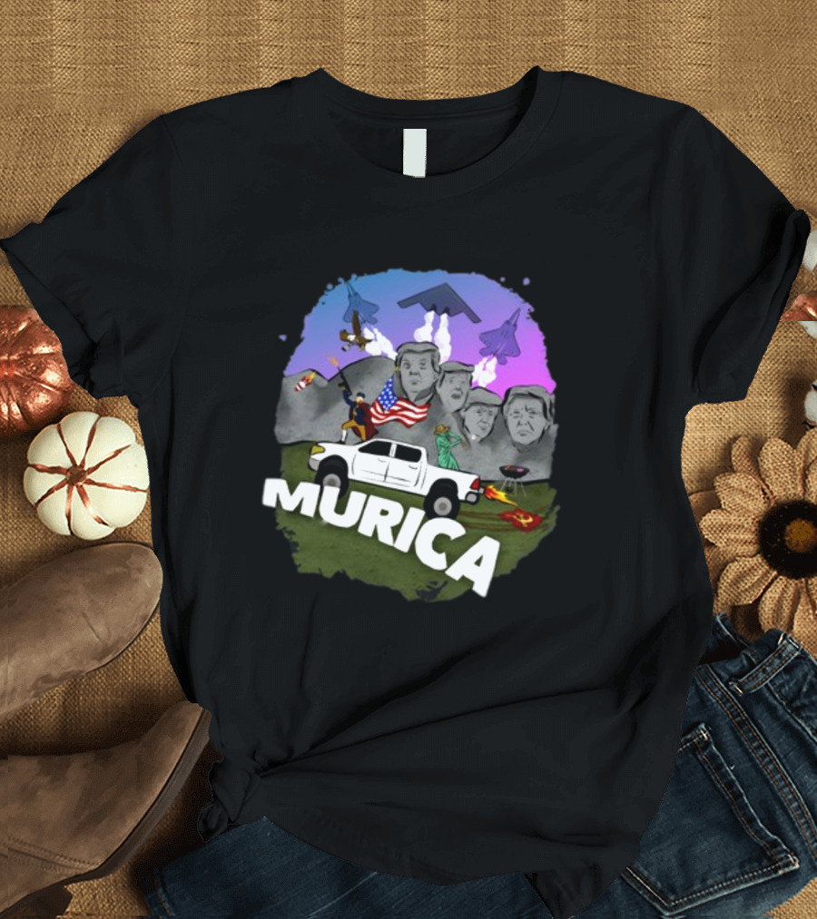 The Babylon Bee Murica Patriotic American Symbols and Landmarks T-Shirt