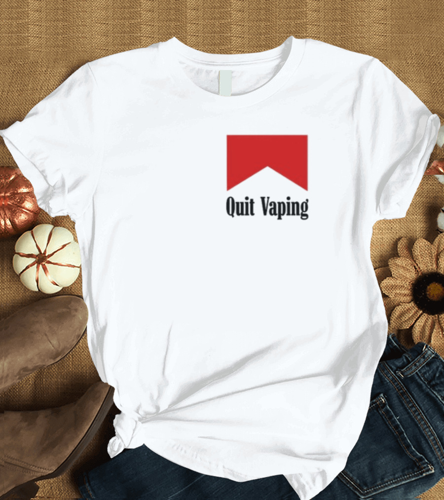 Quit Vaping Be A Man Red Triangle Message T-Shirt