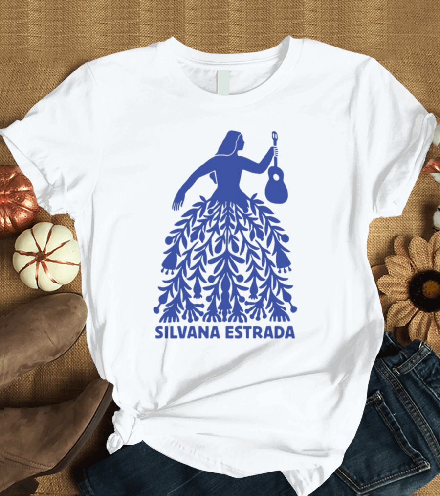 Silvana Estrada Blue Dress Guitar Motif T-Shirt