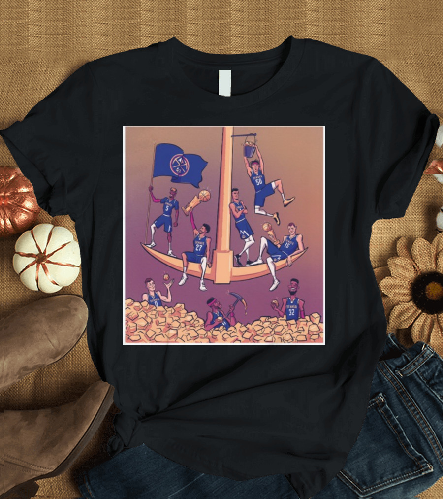 Denver Nuggets Championship Celebration with Struck Gold T-Shirt