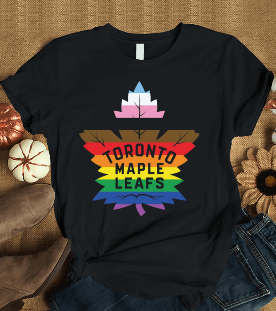 Toronto Maple Leafs Pride Leaf Logo Love All Hate None T-Shirt