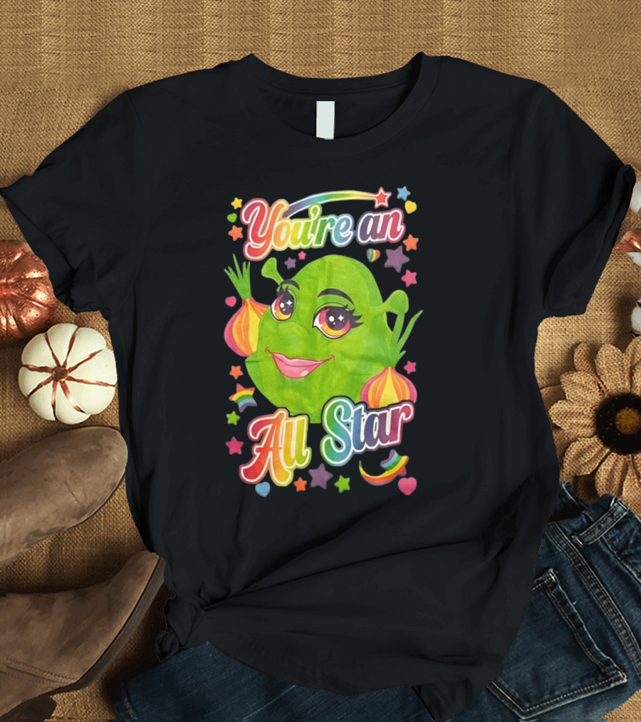 You're An All Star Shrek Rainbow Emojis T-Shirt