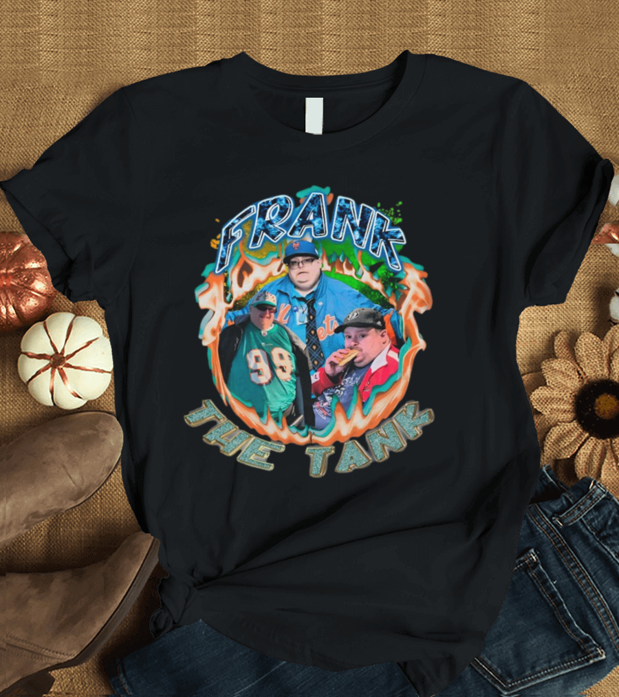 Frank The Tank Boneyard Threads Frank Fleming Mets Dolphins Pizza T-Shirt