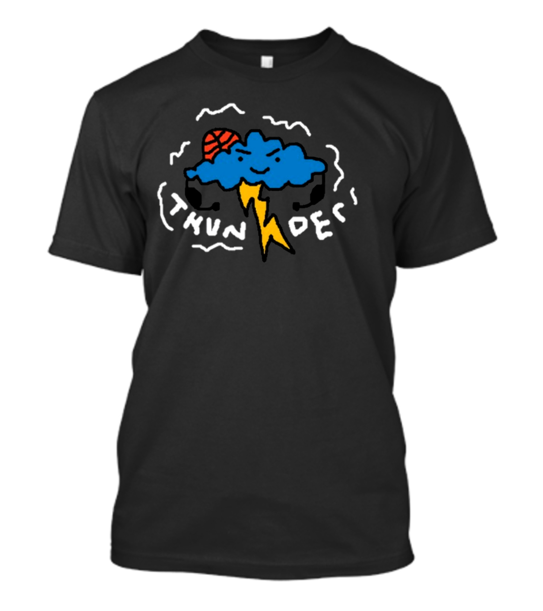 THUNDER Basketball Cloud With Lightning Bolt T-Shirt