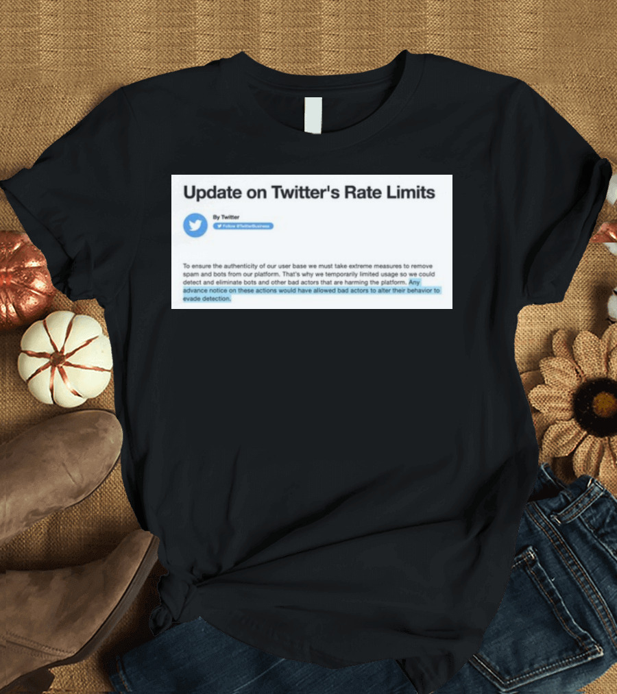 Twitter's Rate Limits Response and Security Measures Update T-Shirt