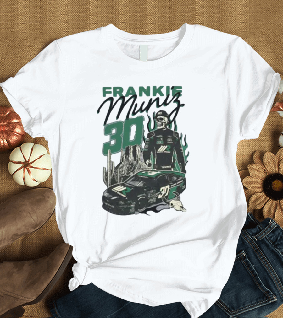 Frankie Muniz Racing Skeleton 30 Desert Car Cactus Skull T-Shirt