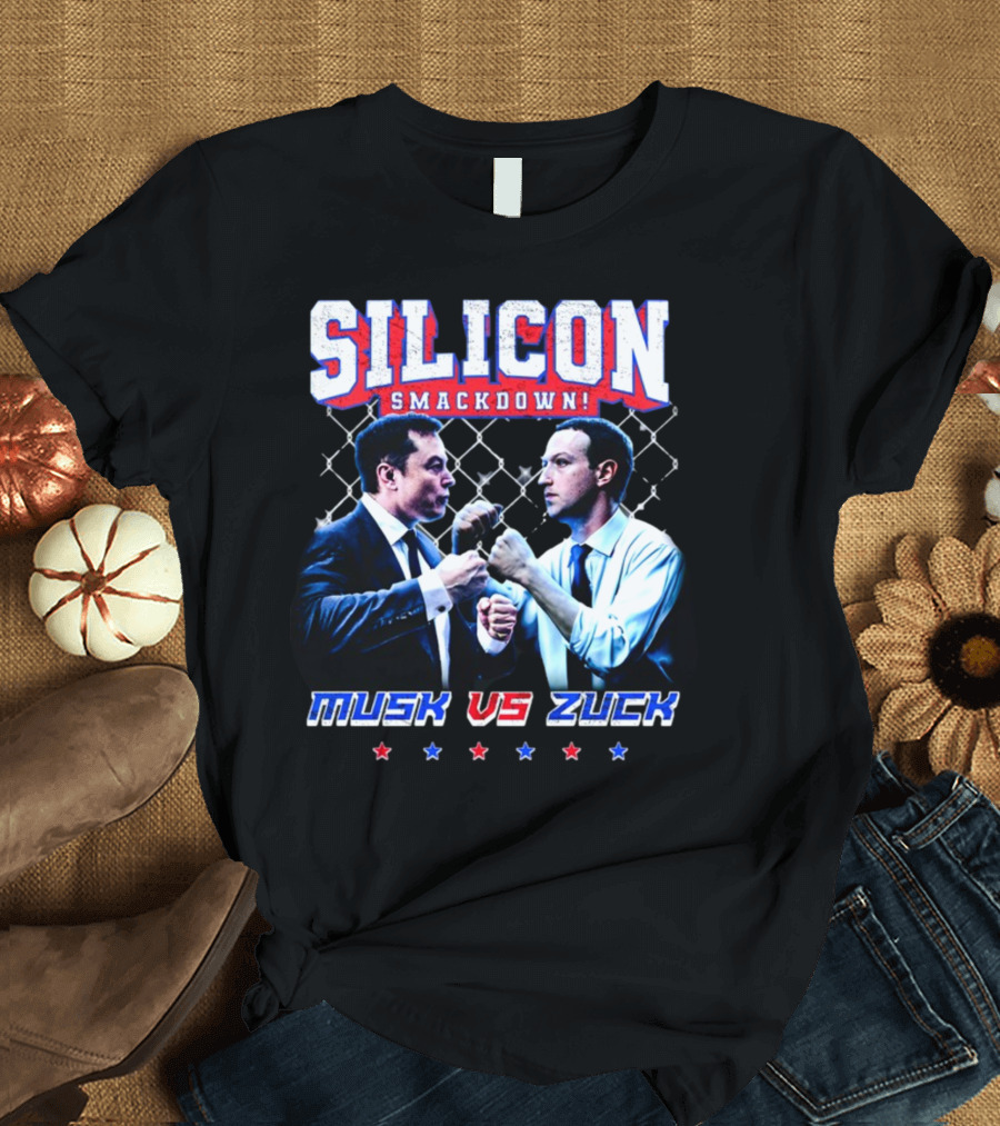 Silicon Smackdown Musk Vs Zuck Boxing Matchdown T-Shirt