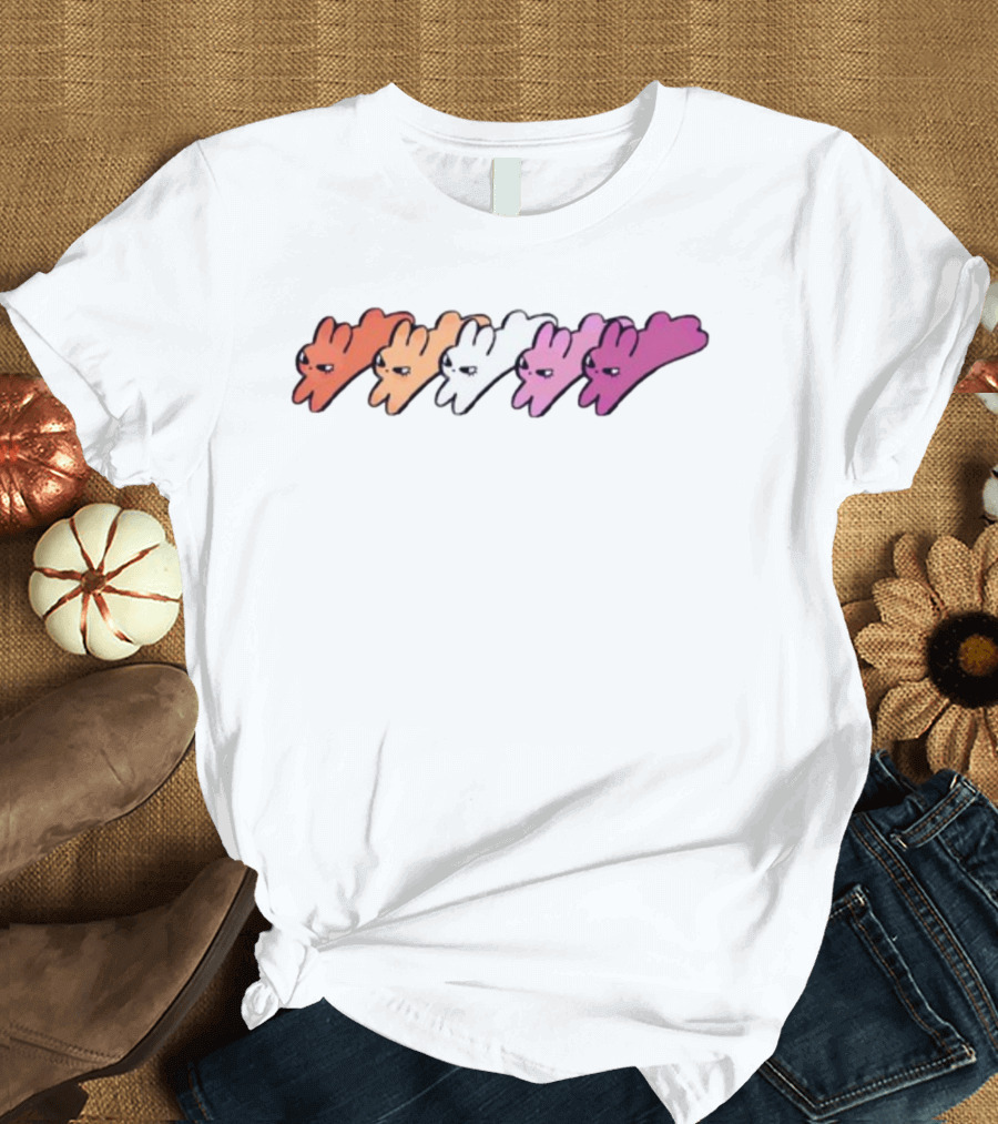 Dz Lesbit Gradient Bunny Icons T-Shirt