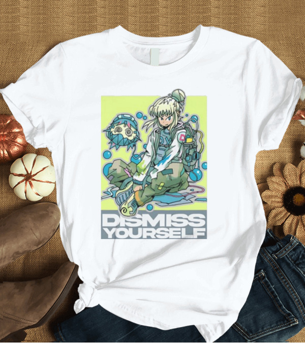 T-Shirt: Dismiss Yourself Bubbletk Anime Style Character with Futuristic Backpack and Floating Head T-Shirt Dismiss Yourself Bubbletk Anime Style Character with Futuristic Backpack and Floating Head T-Shirt