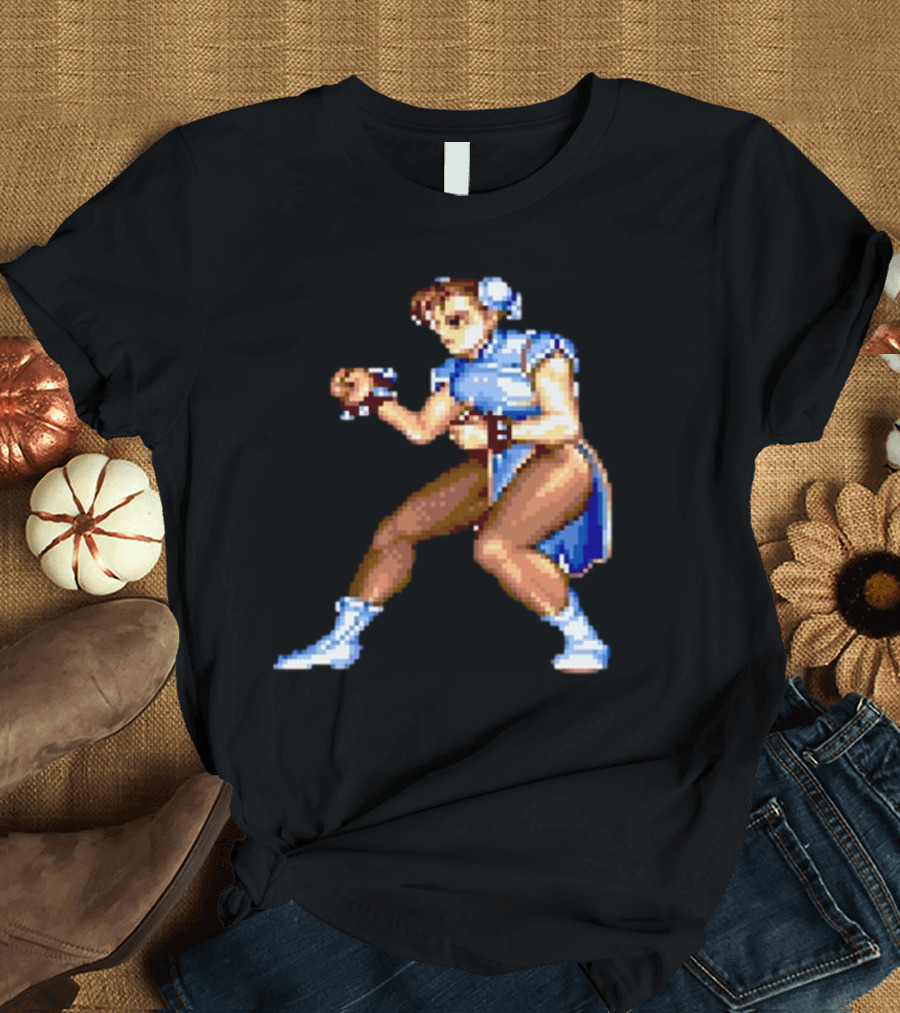 Street Fighter II Chun Li Classic Pixel T-Shirt