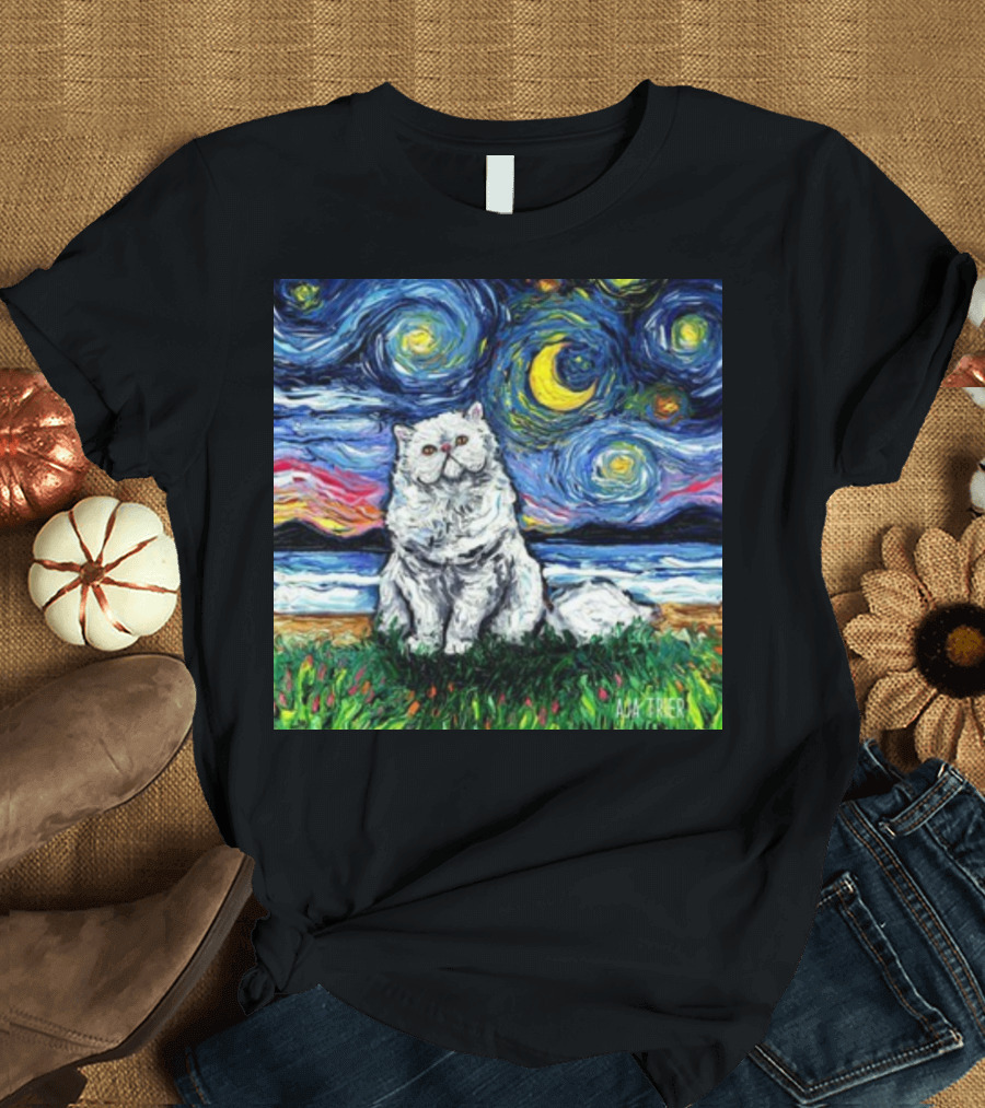 Starry Night Persian Cat ACA Turner T-Shirt