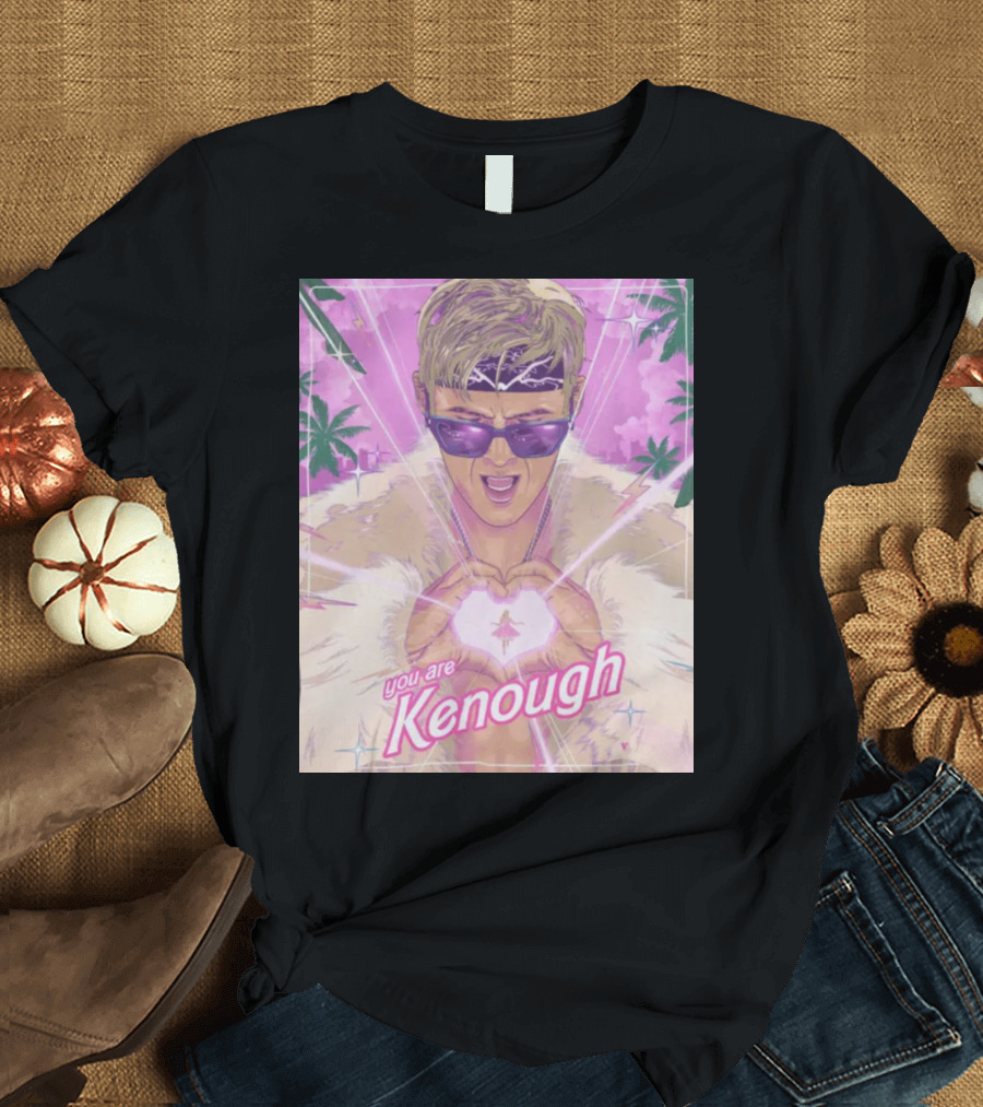 You Are Kenough Retro 80s Style Sunglasses and Heart Gesture T-Shirt