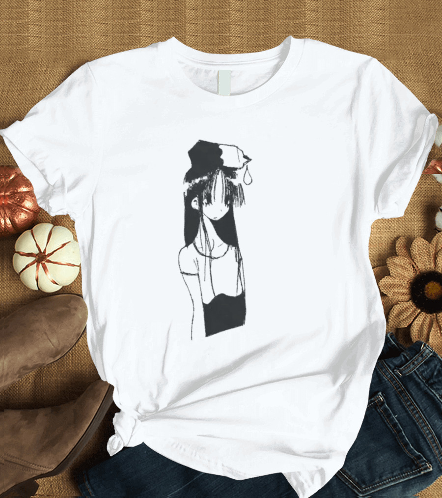 Milk Head Girl Anime Manga Style Oversized T-Shirt