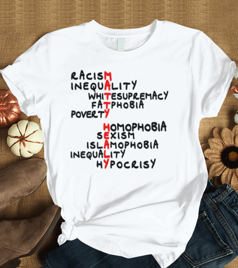 Goofy Goober Matty Healy Racism Inequality White Supremacy Fatphobia Poverty Homophobia Sexism Islamophobia Inequality Hypocrisy T-Shirt
