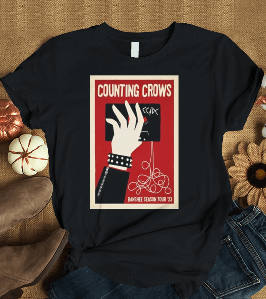 Counting Crows Banshee Season Tour '23 Red Cassette Hand T-Shirt