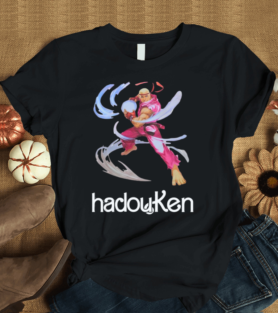 Hadouken Gaymer Barbie Ken Street Fighter Crossover T-Shirt