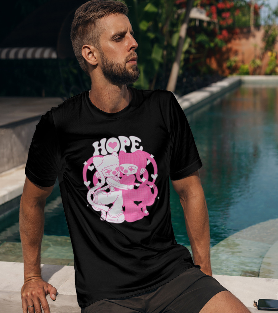 Lizigrace Hope Pink Hearts Embrace T-Shirt