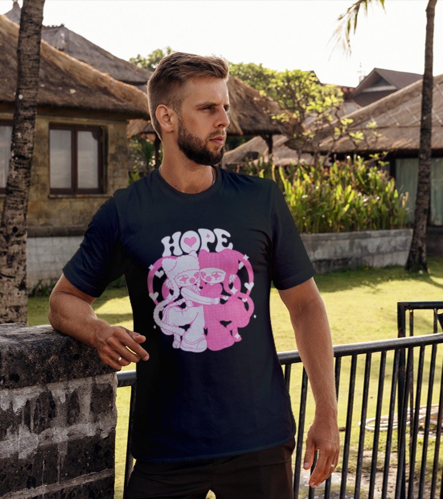 Lizigrace Hope Pink Hearts Embrace T-Shirt