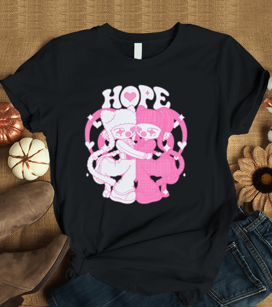 Lizigrace Hope Pink Hearts Embrace T-Shirt