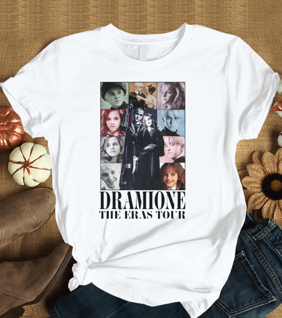 Dramione The Eras Tour Collage Featuring Dramatic Imagery and Iconic Pairing T-Shirt