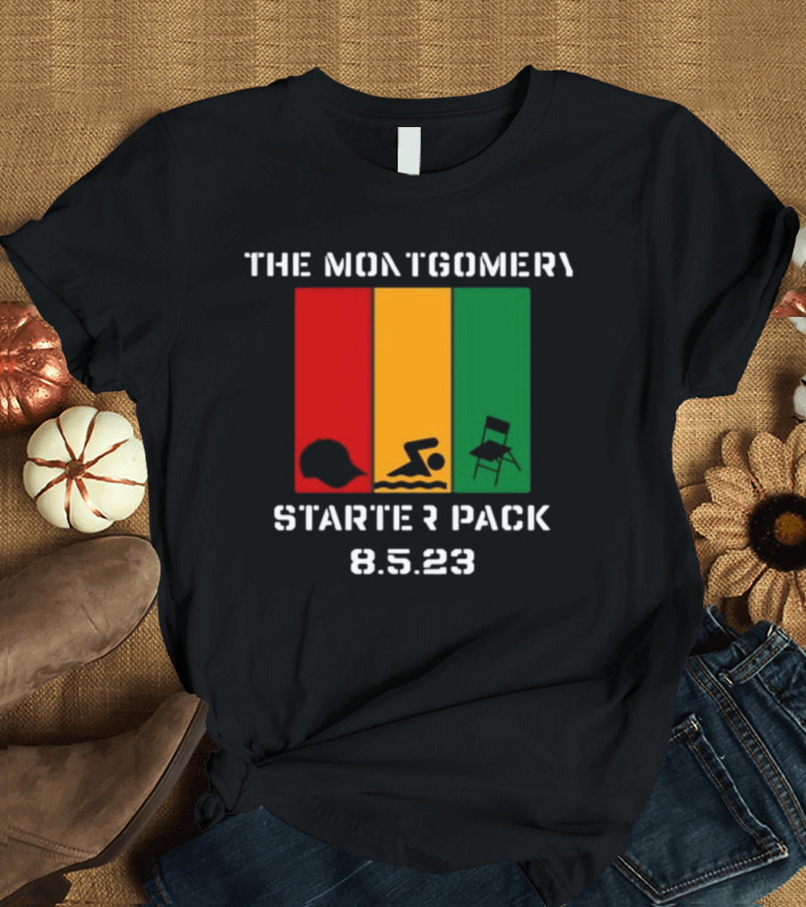 The Montgomery Starter Pack 8.5.23 Silhouette Red Yellow Green Swimming Hat Chair T-Shirt