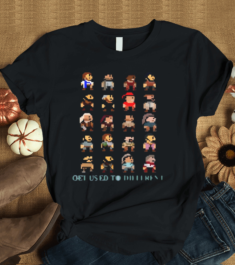 Get Used To Different Pixelated Characters Collection T-Shirt