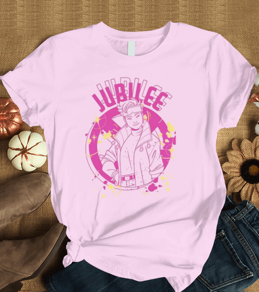 Jubilee X-Men Neon Pink T-Shirt