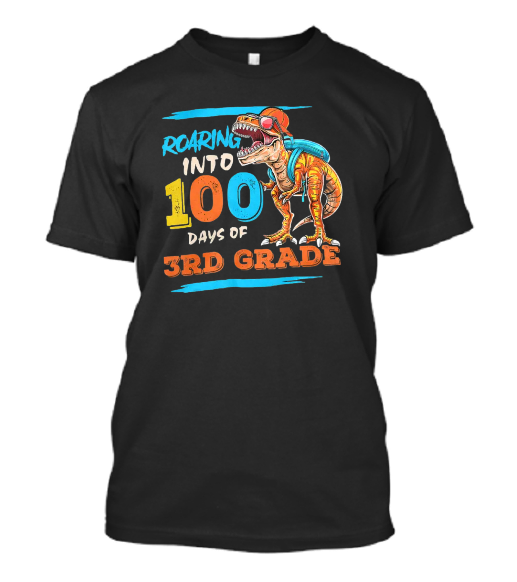 Roaring Into 100 Days Of 3rd Grade Dabbing Dinosaur T-Shirt