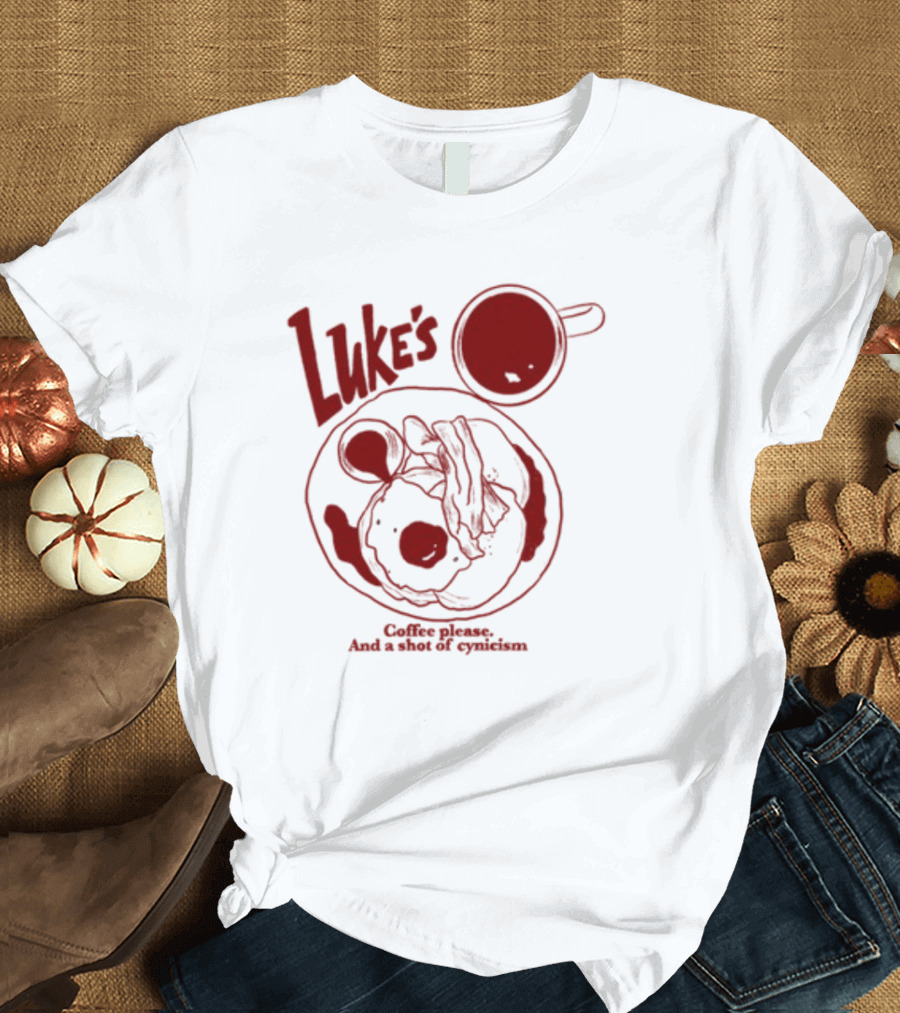 Luke's Coffee Please and a Shot of Cynicism Thecliqueclothingco T-Shirt