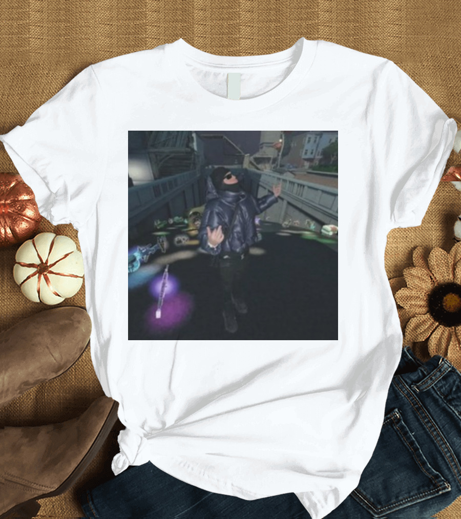 Yeat Tilted Towers Fortnite Style Urban Night Scene T-Shirt