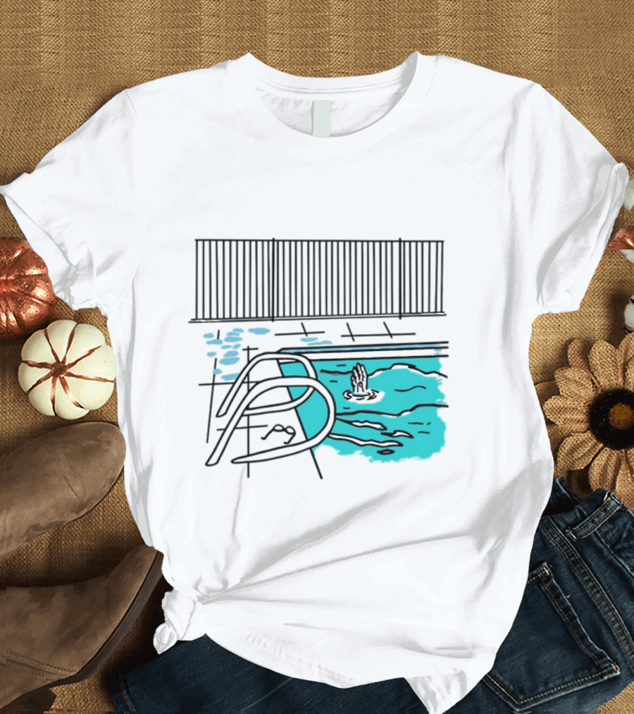 Drewmonson I'm Dead Pool Blue Water Hand Fence T-Shirt