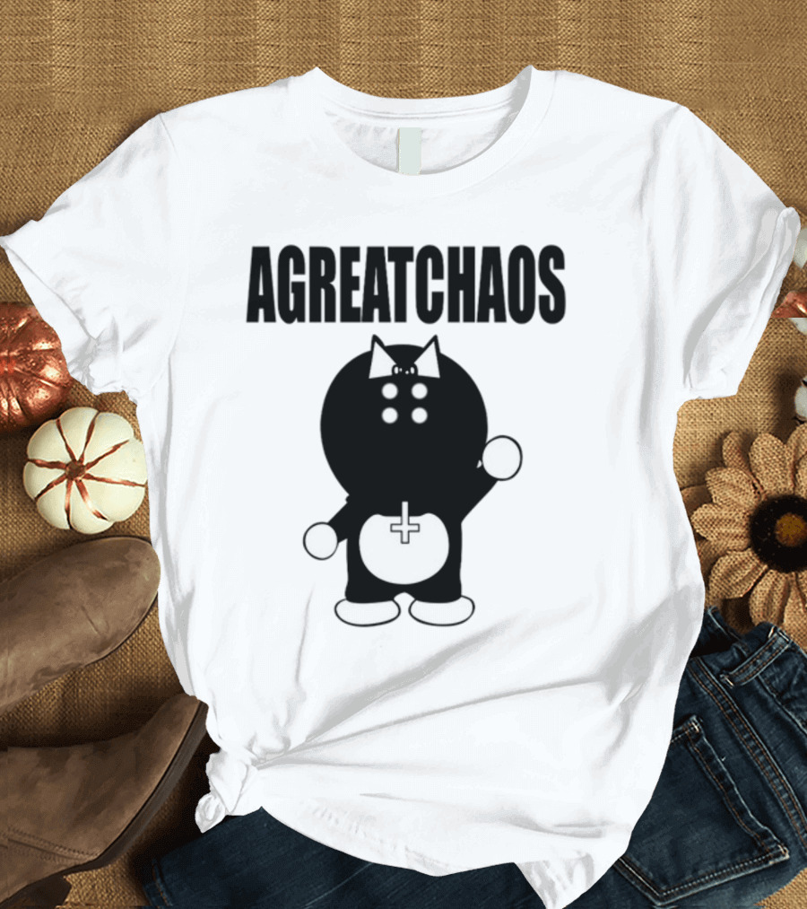 AGREATCHAOS Dark Figure with Bow and Cross T-Shirt