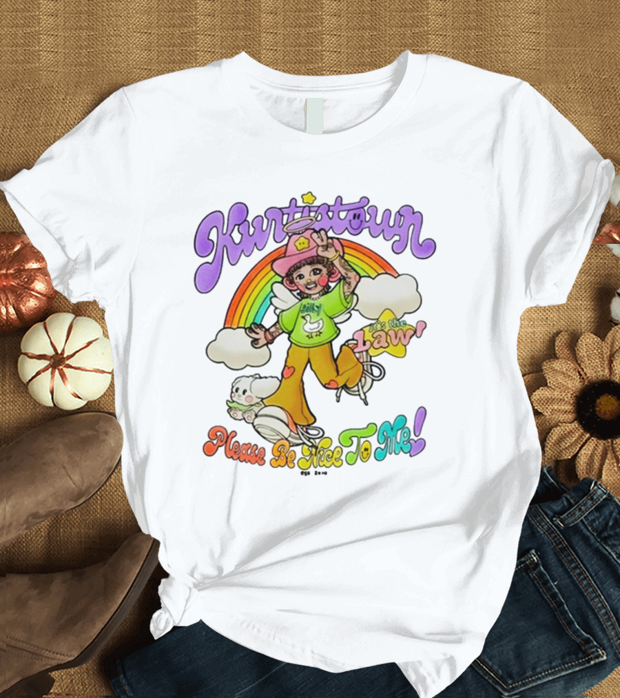 Kurtis Conner Kurtistown Please Be Nice To Me It's the Law Rainbow Character T-Shirt