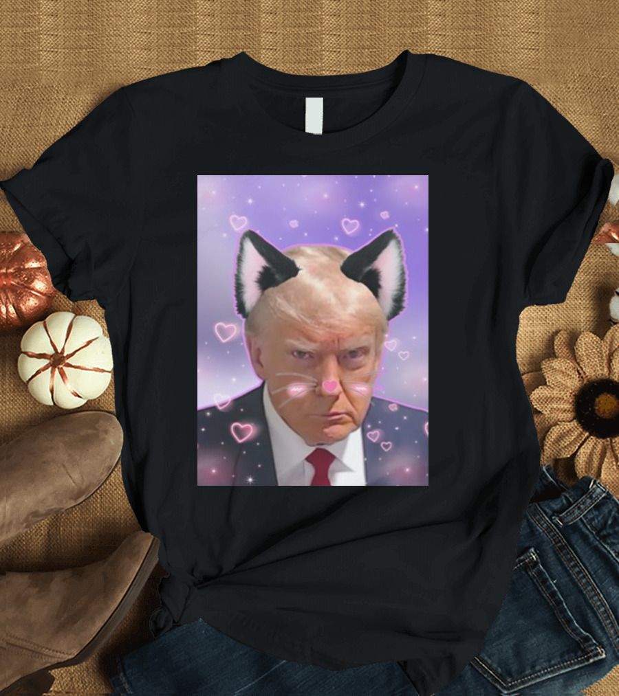 Cringeytees Catboy Trump Cat Ears Pink Hearts Aesthetic T-Shirt