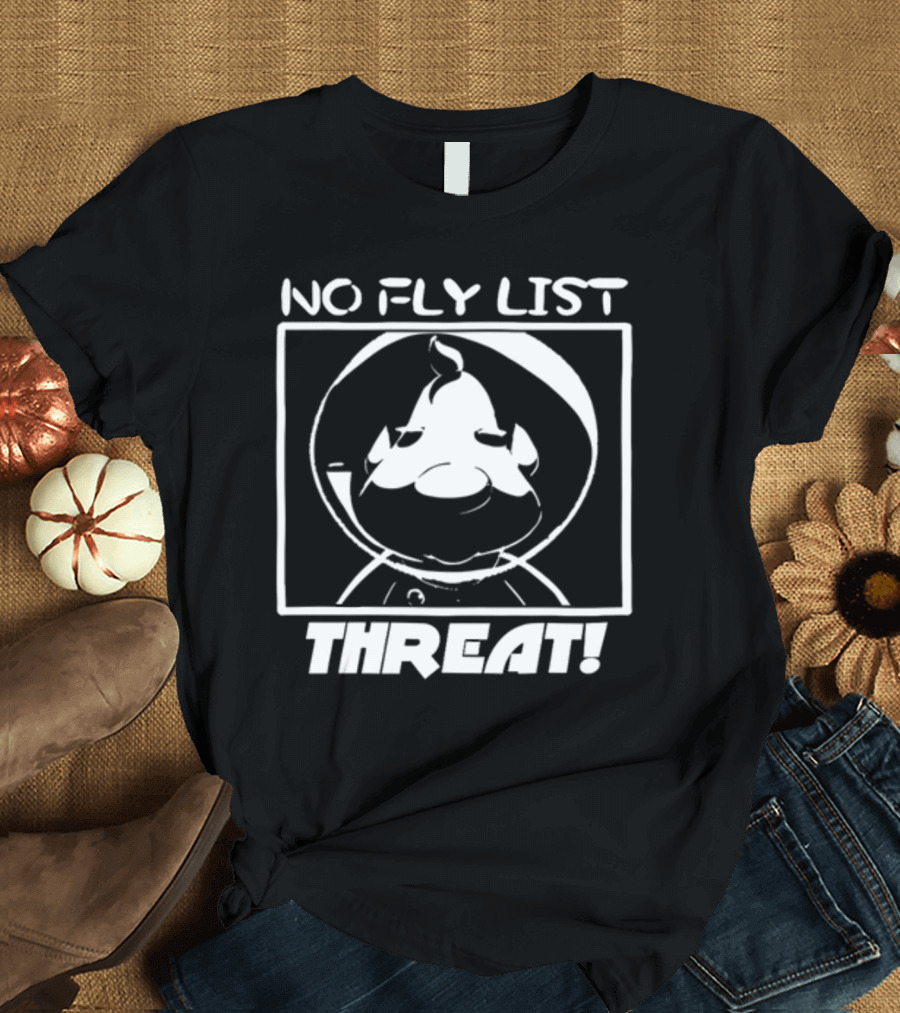 Paper Box House No Fly List Threat Cartoon Character T-Shirt