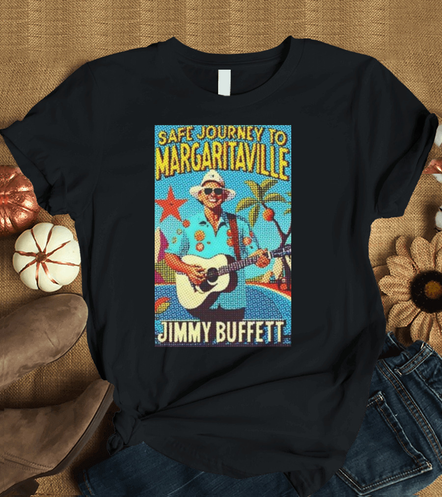 Safe Journey to Margaritaville Jimmy Buffett Tropical Guitar Fun T-Shirt