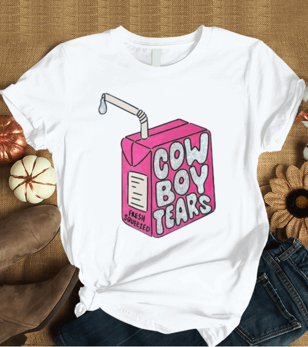 T-Shirt: Cowboy Tears Fresh Squeezed Milk Carton T-Shirt Cowboy Tears Fresh Squeezed Milk Carton T-Shirt
