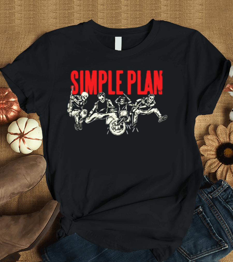 Simple Plan Band Skeletons Performance T-Shirt