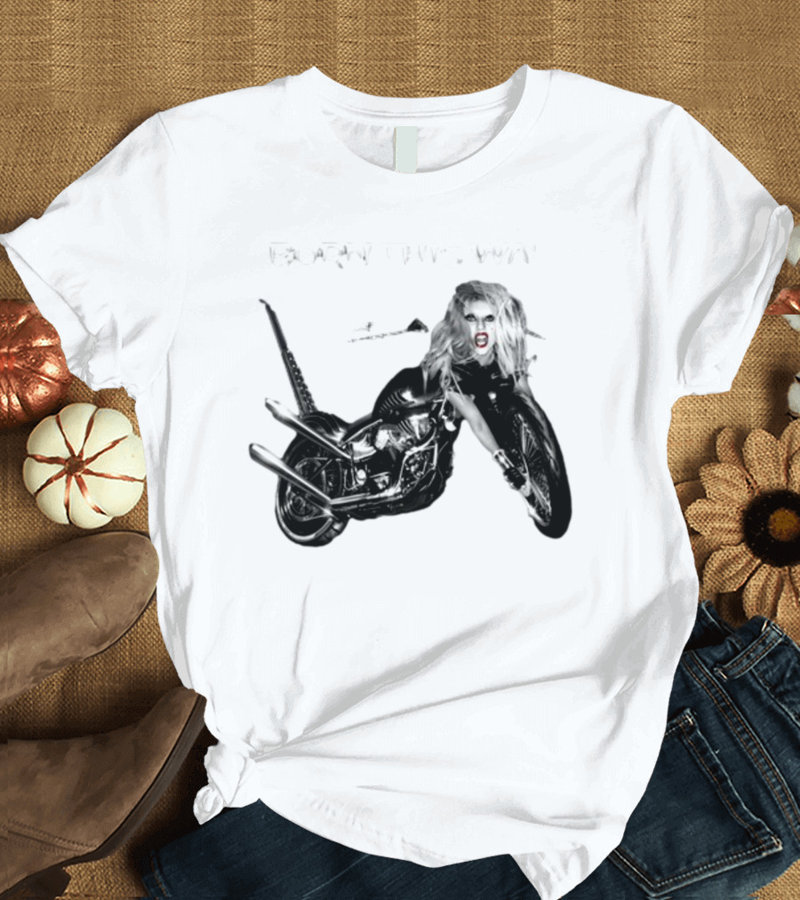 Born This Way Album Motorcycle Lady Gaga T-Shirt