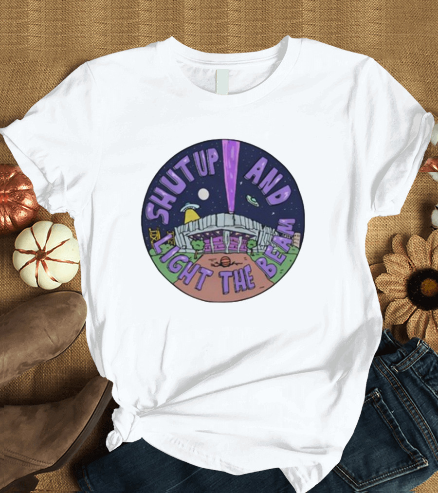 Deuce Mo Sacramento Shut Up and Light the Beam Stadium Night Scene T-Shirt