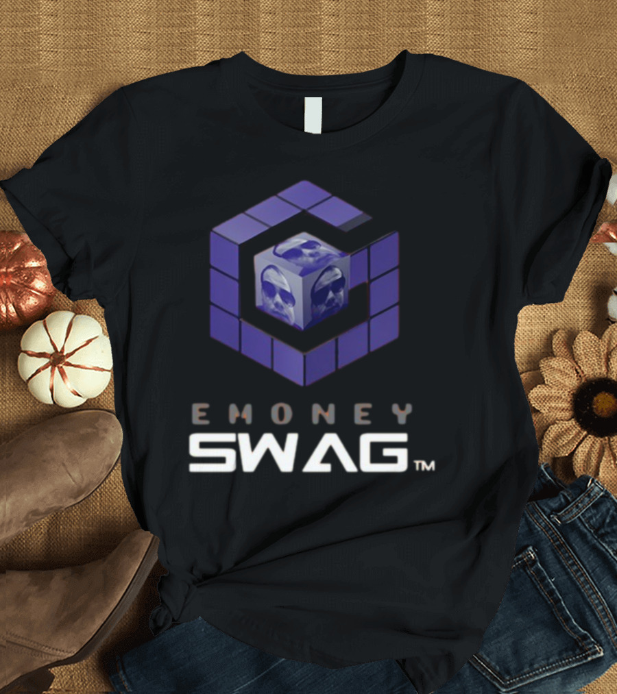 Erobb221 Emoney Swag Cube Design with Purple Blocks T-Shirt