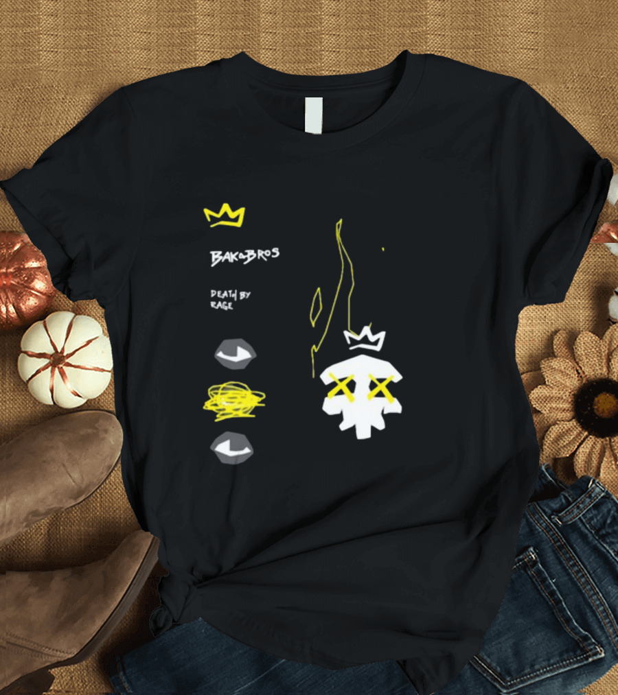 Baka Bros Death by Rage Family Crown Skull T-Shirt