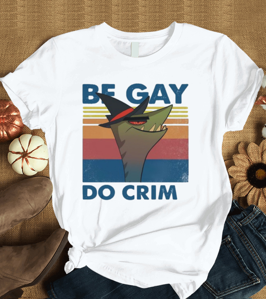Helluva Boss Be Gay Do Crime Retro Style Snake in Hat T-Shirt