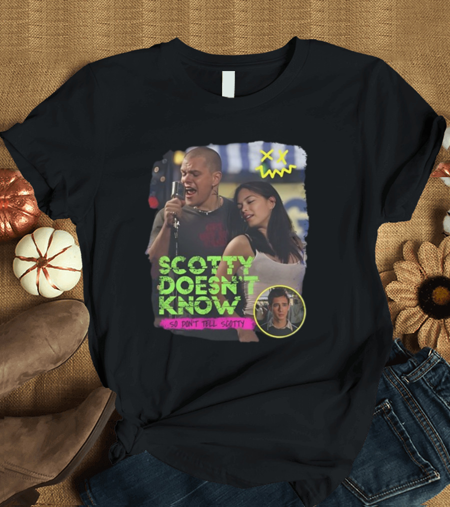 Jonas Never Scotty Doesn't Know So Don't Tell Scotty Karaoke Scene T-Shirt