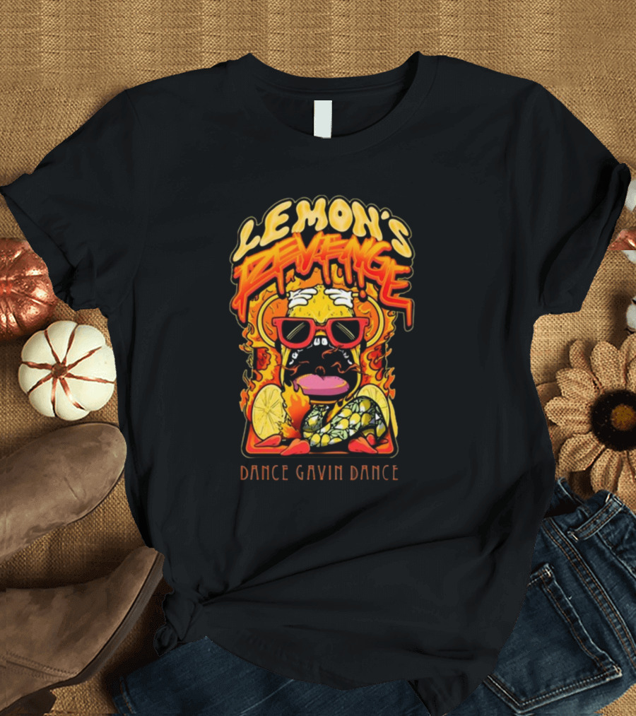 LEMON'S REVENGE DANCE GAVIN DANCE FLAMING LEMON SUNGLASSES CARTOON T-Shirt